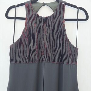 Faviana Evening Dress 9/10 Black‎ Velvet Burnout Dark Fairy Whimsigoth Goth Maxi